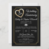 Heart Diamonds 50th Wedding Anniversary Party Einladung (Vorderseite)
