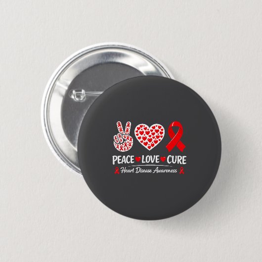 Heart Disease Awareness  Button (Vorne & Hinten)