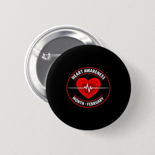 Heart Disease Awareness  Button (Vorne & Hinten)