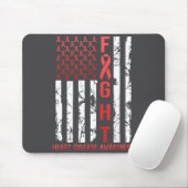 Heart Disease Awareness February Usa Flag Ribbon R Mousepad (Mit Mouse)