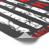 Heart Disease Awareness February Usa Flag Ribbon R Poster (Ecke)