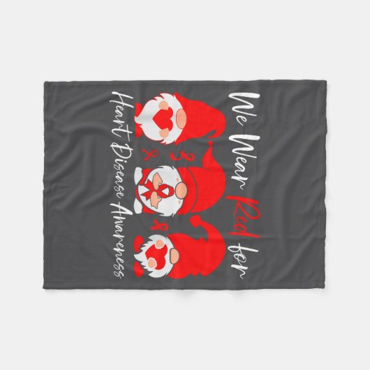 Heart Disease Awareness Gnome  Fleecedecke (Vorderseite (Horizontal))