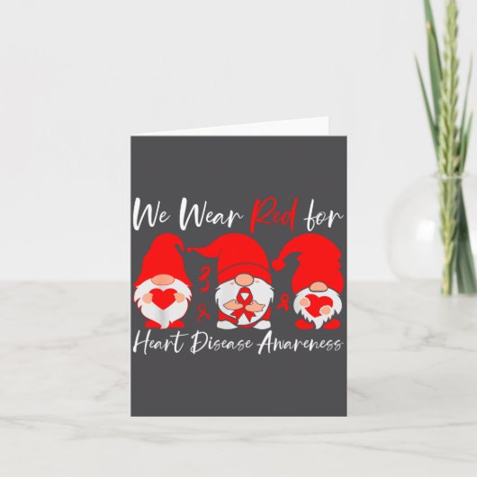 Heart Disease Awareness Gnome  Karte (Vorderseite)