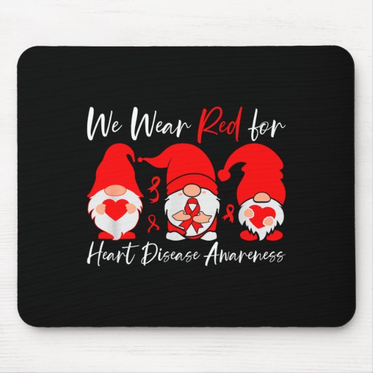 Heart Disease Awareness Gnome  Mousepad (Vorne)