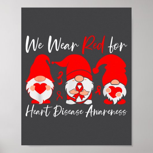 Heart Disease Awareness Gnome Poster (Vorne)