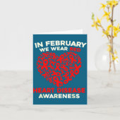 Heart Disease Awareness Go Red In February Health Karte (Gelbe Blume)