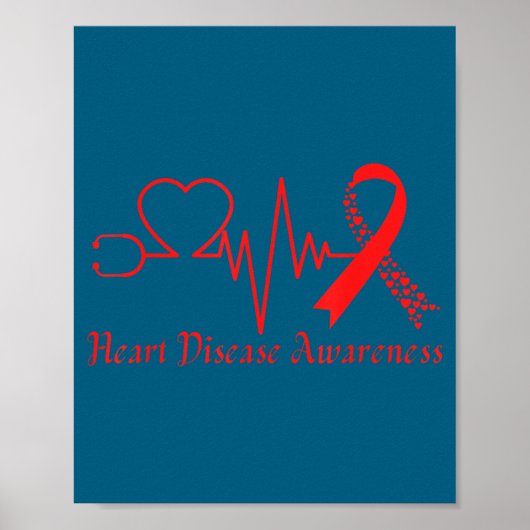 Heart Disease Awareness Go Red In February Health  Poster (Vorne)