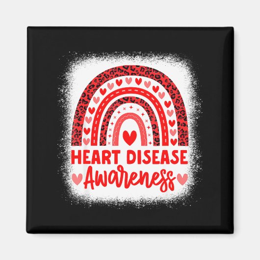 Heart Disease Awareness Heart Month Rainbow Heart  Magnet (Vorne)