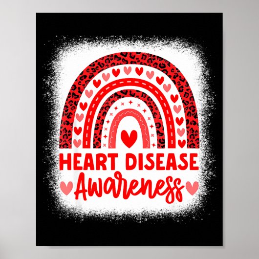 Heart Disease Awareness Heart Month Rainbow Heart Poster (Vorne)