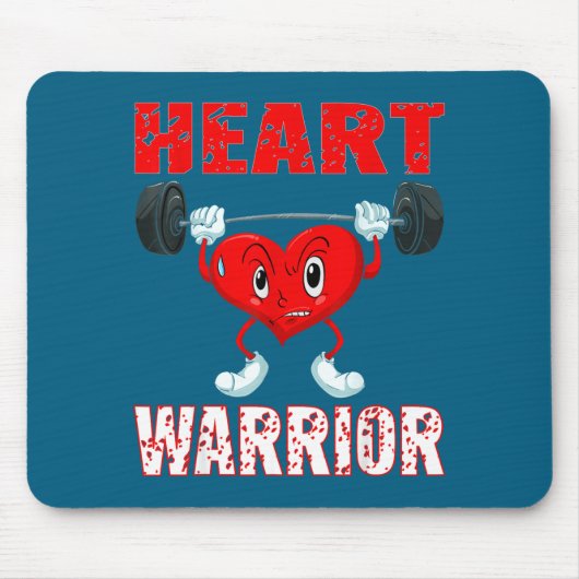 Heart Disease Awareness Heart Warrior Wear Red Hea Mousepad (Vorne)