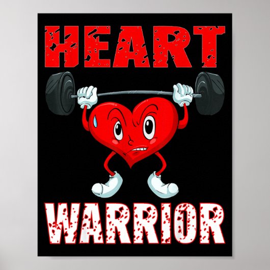 Heart Disease Awareness Heart Warrior Wear Red Hea Poster (Vorne)
