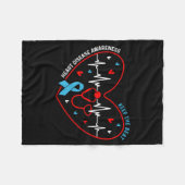 Heart Disease Awareness Heartbeat Survivor Warrior Fleecedecke (Vorderseite (Horizontal))