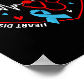 Heart Disease Awareness Heartbeat Survivor Warrior Poster (Ecke)