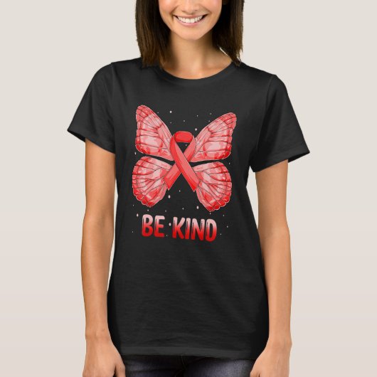 Heart Disease Awareness Kindness Butterfly Ribbon  T-Shirt (Vorderseite)