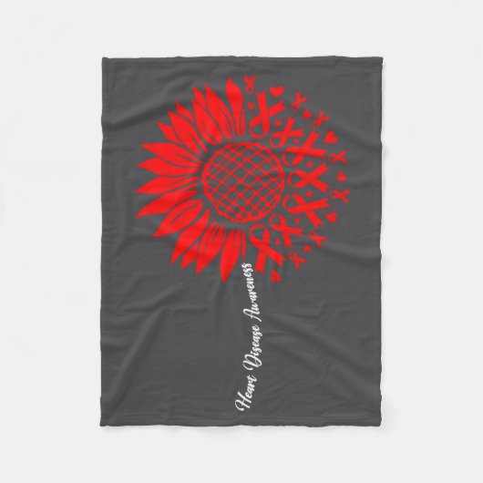 Heart Disease Awareness Month Sunflower For Women  Fleecedecke (Vorderseite)