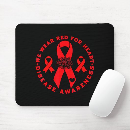 Heart Disease Awareness Mousepad (Mit Mouse)