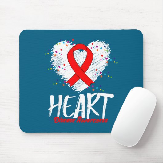 Heart Disease Awareness  Mousepad (Mit Mouse)