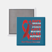 Heart Disease Awareness Red Butterflies Ribbon Sup Magnet (Vorderseite/Rückseite)