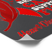 Heart Disease Awareness Red Butterflies Ribbon Sup Poster (Ecke)