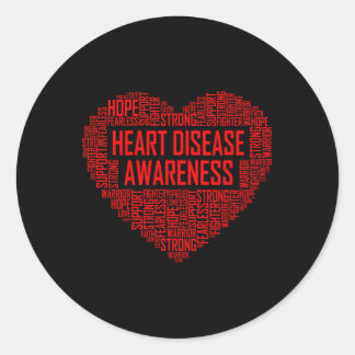 Heart Disease Awareness Red Heart Geschenk Februar Runder Aufkleber