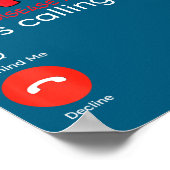 Heart Disease Awareness Red Ribbon Heart Attack Su Poster (Ecke)