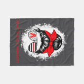 Heart Disease Awareness Red Ribbon Heart Messy Bun Fleecedecke (Vorderseite (Horizontal))