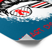 Heart Disease Awareness Red Ribbon Heart Messy Bun Poster (Ecke)