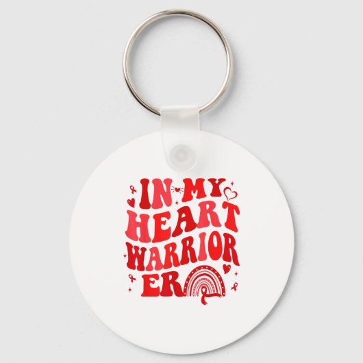 Heart Disease Awareness Retro In My Heart Warrior  Schlüsselanhänger (Vorderseite)