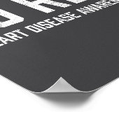 Heart Disease Awareness Shirt Go Red Heart Disease Poster (Ecke)