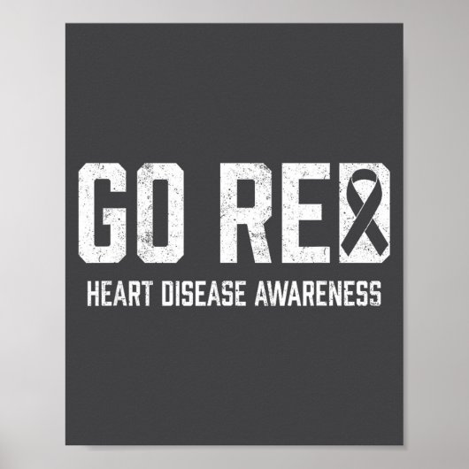 Heart Disease Awareness Shirt Go Red Heart Disease Poster (Vorne)