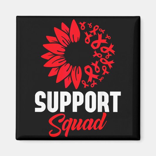 Heart Disease Awareness Support Squad Stroke Blood Magnet (Vorne)