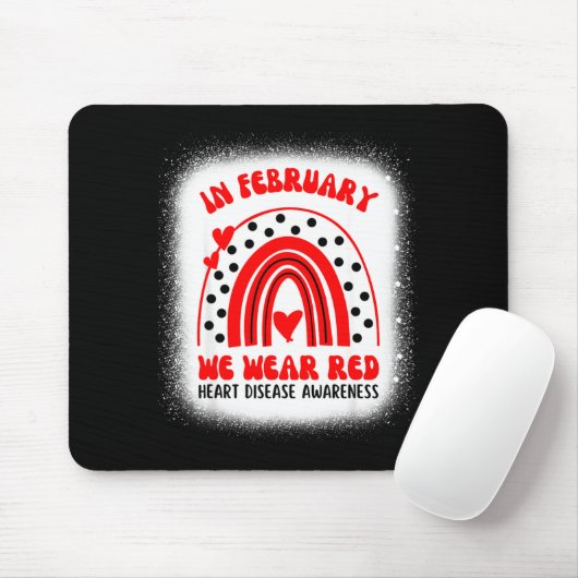 Heart Disease Awareness Supporting In February We  Mousepad (Mit Mouse)