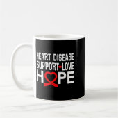 Heart Disease Suprt Love Hope Red Ribbon  Kaffeetasse (Links)