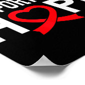 Heart Disease Suprt Love Hope Red Ribbon  Poster (Ecke)