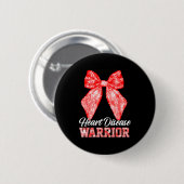 Heart Disease Warrior Red Ribbon Heart Disease Awa Button (Vorne & Hinten)