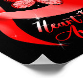 Heart Disease Warrior Red Ribbon Heart Disease Awa Poster (Ecke)