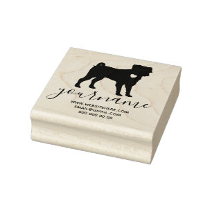 Heart Dog Mops Mops Gummistempel