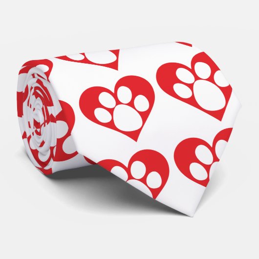 Heart Dog Paw Krawatte (Gerollt)