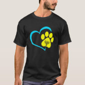 Heart Dog Paw Print Menorah Hanukka Chanukah T-Shirt (Vorderseite)