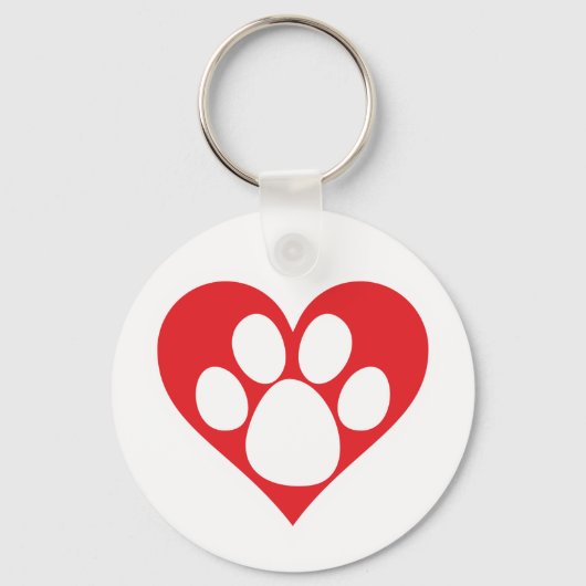 Heart Dog Paw Schlüsselanhänger (Vorderseite)