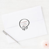 Heart Doodle, Just Married, Name des Ehepaares Runder Aufkleber (Umschlag)
