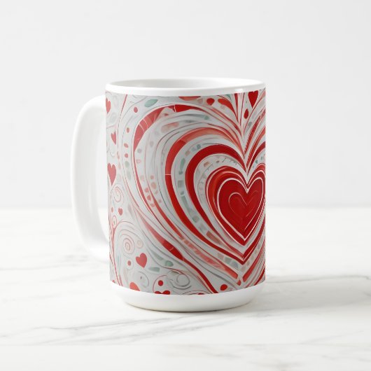 Heart Doodle Kaffeetasse (Vorderseite Links)