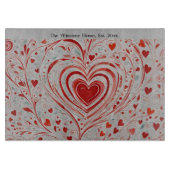 Heart Doodle Schneidebrett (Vorderseite)