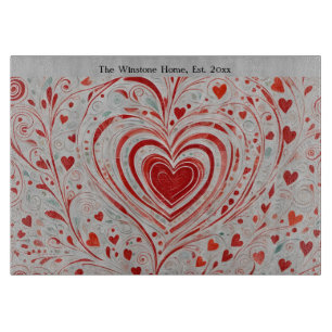 Heart Doodle Schneidebrett