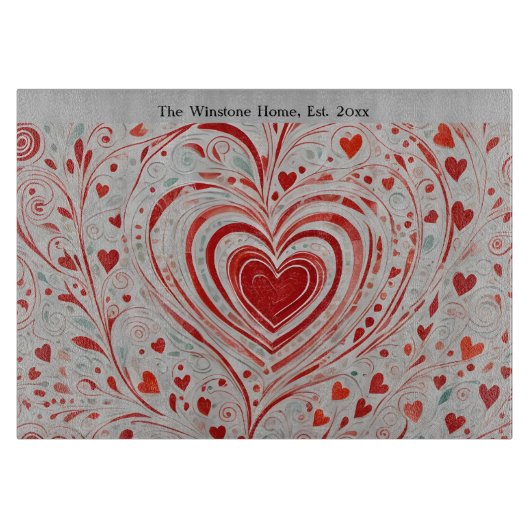 Heart Doodle Schneidebrett (Vorderseite)