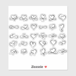 Heart Doodles ästhetisches Scrapbook Aufkleber für