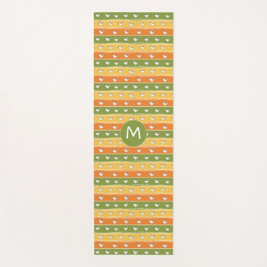 Heart Doodles Custom Monogramm Yogmatte Yogamatte (Vorderseite)