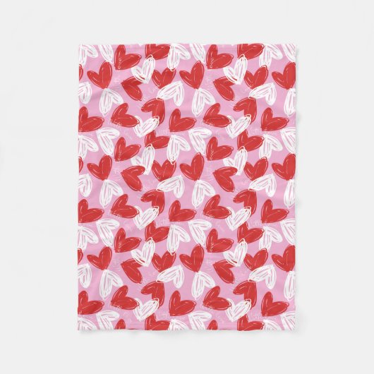 Heart Doodles Fleece Decke (Vorderseite)