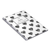 Heart Doodles Muster Personalisiertes Notebook Notizblock (Rechte Seite)