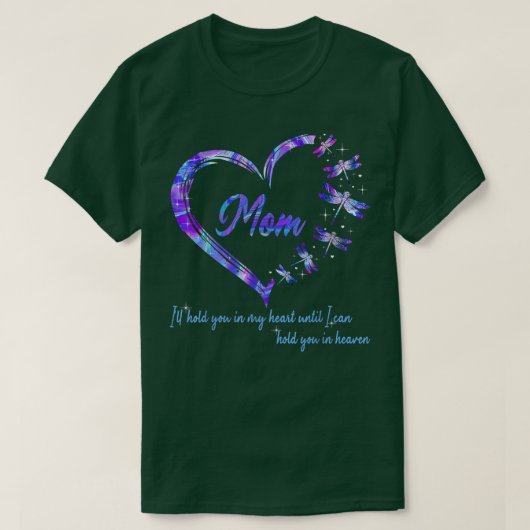 Heart Dragonfly Teal And Purple Colorful T-Shirt (Design vorne)